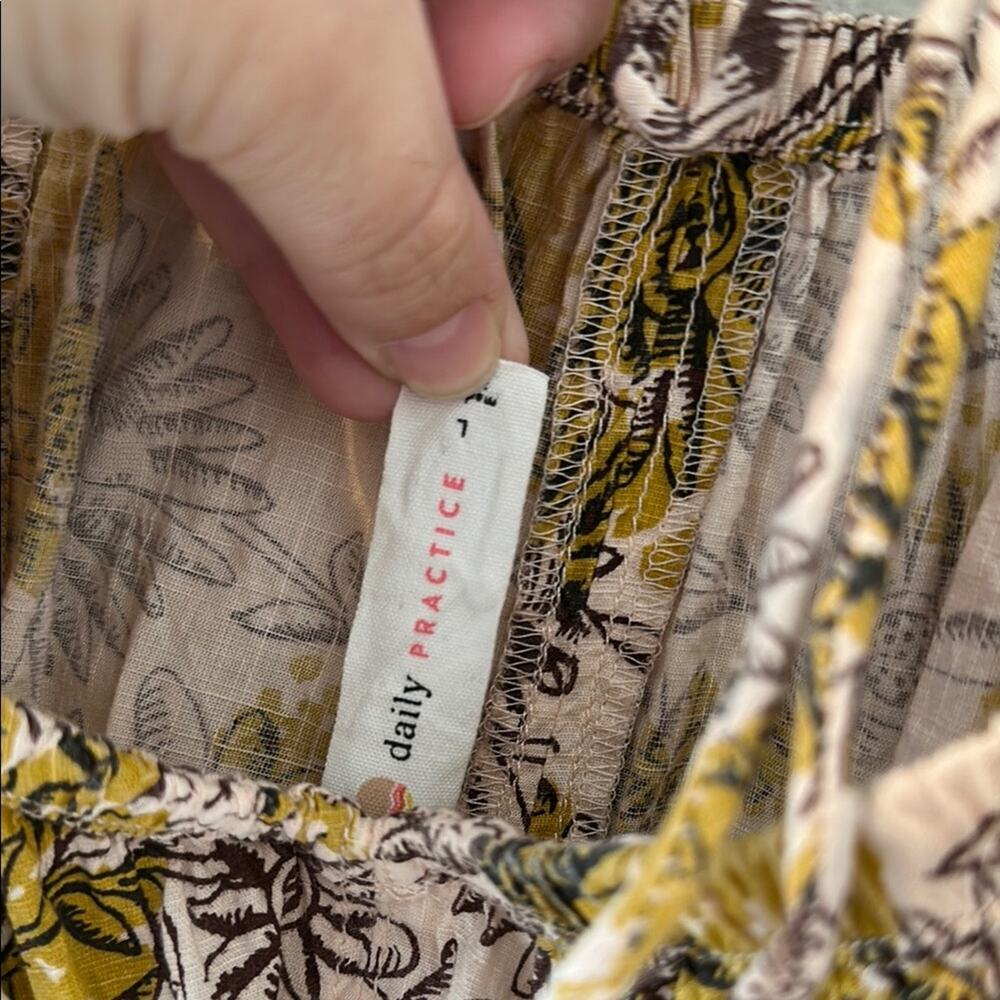 Daily Ritual Brown Gold Ruched Ruffled Sundress - Picture 6 of 6